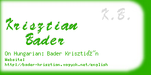krisztian bader business card